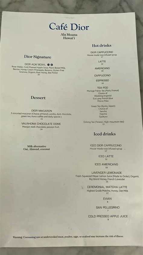 dior cafe|dior cafe menu.